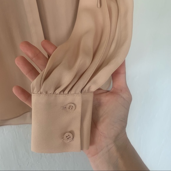 Haute Hippie Silk Georgette Blouse In Blush - Picture 10 of 11